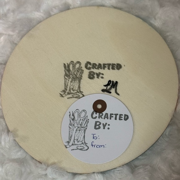 Candy Apples Acrylic Painting on Wooden Coaster Original by Artist Lise Marie - Picture 2 of 2